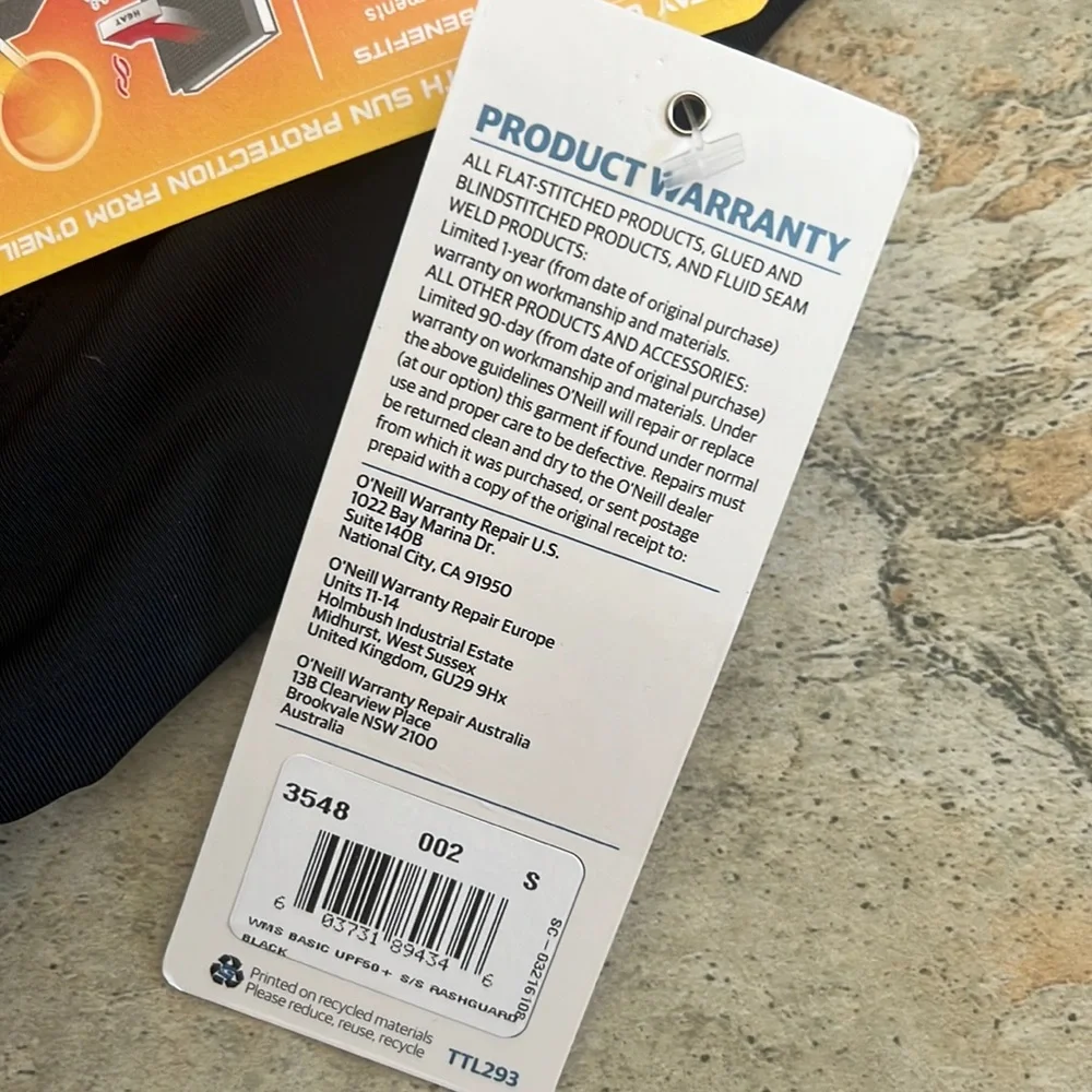 O’Neill Basic Skins UPF 50+ Rash Guard 💙🤍🌊🏄‍♂️ - Picture 5 of 5